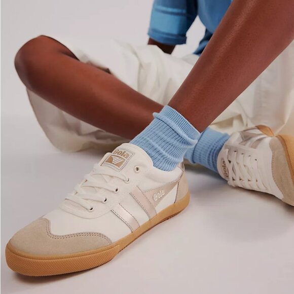 Gola Badminton Metallic Sneakers Color Off White / Gold - Picture 2 of 4